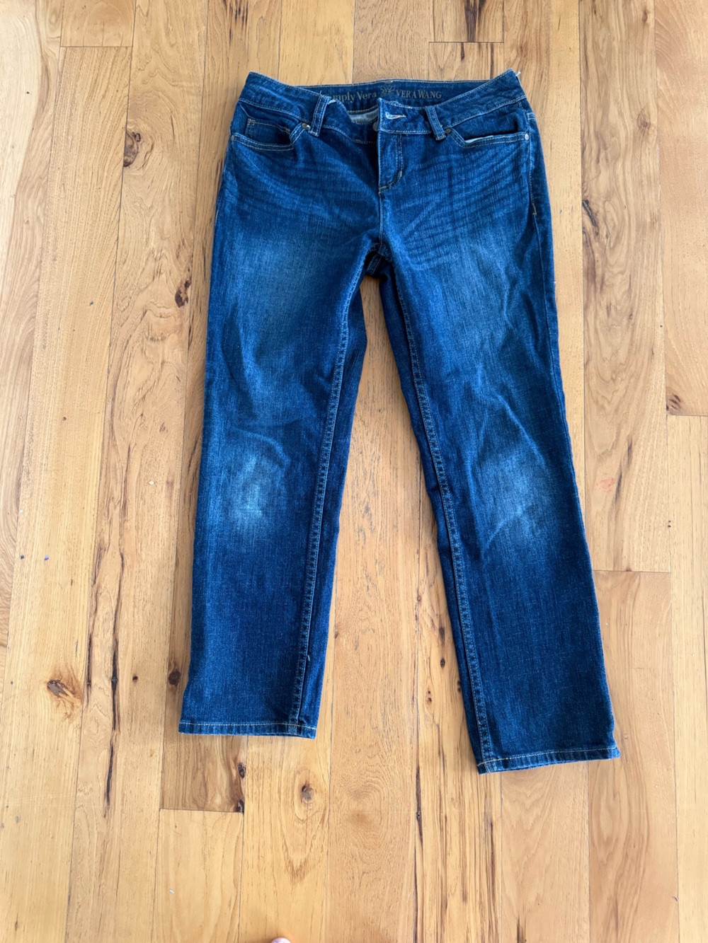 Vera Wang Dark Blue Straight-Leg petite Jeans